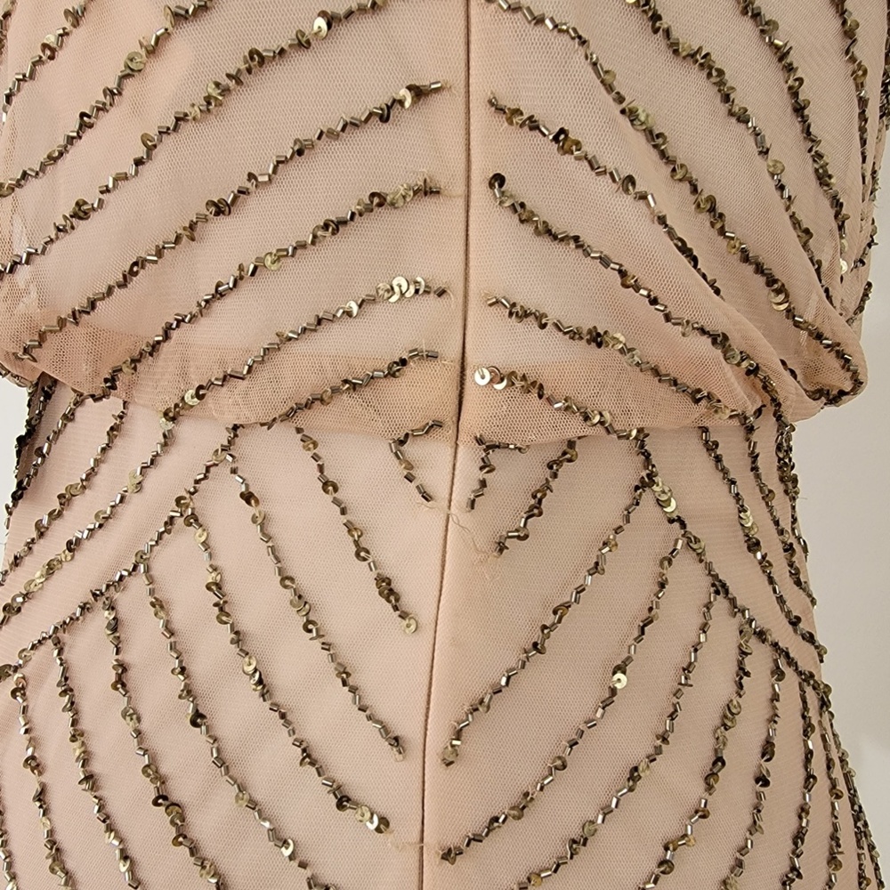 Adrianna Papell light pink beaded spaghetti strap gown - Picture 6 of 8